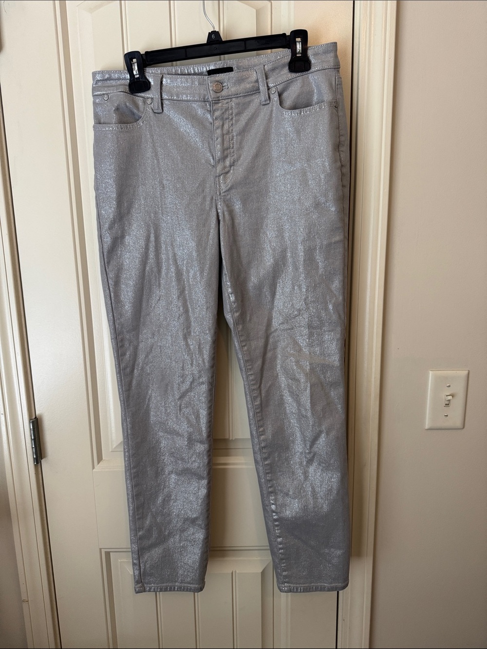 Talbots Metallic Silver Ankle Jeans
